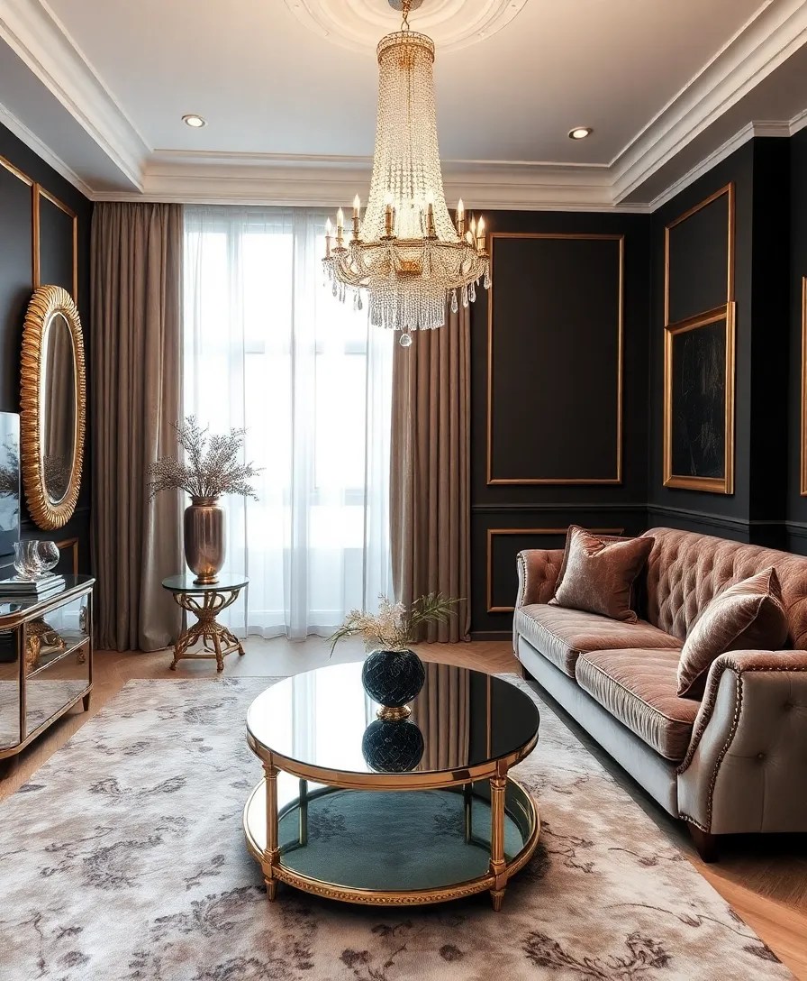 20 Living Room Ideas That Will Transform Your Space into a Cozy Haven (You Won't Believe #5!) - 6. Add a Touch of Glamour