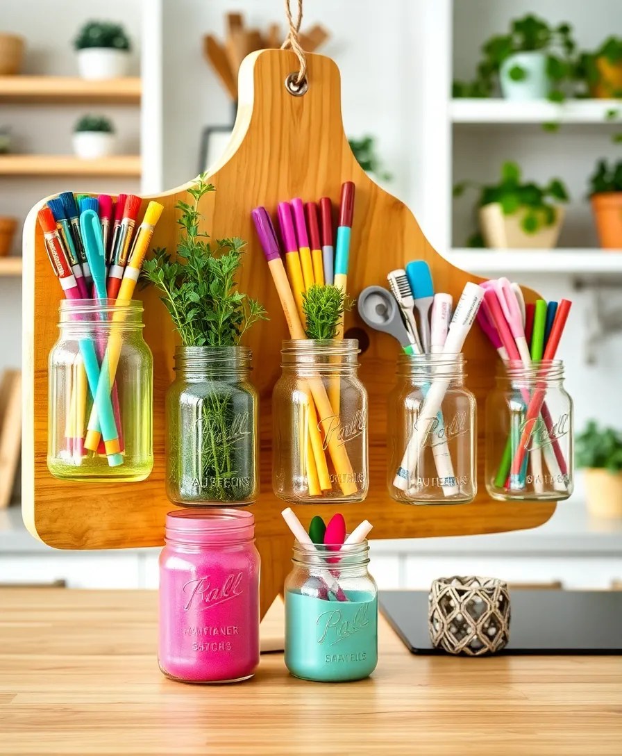 25 Easy DIY Home Decor Projects That Will Impress Your Friends (And Your Wallet!) - 1. Upcycled Mason Jar Organizers