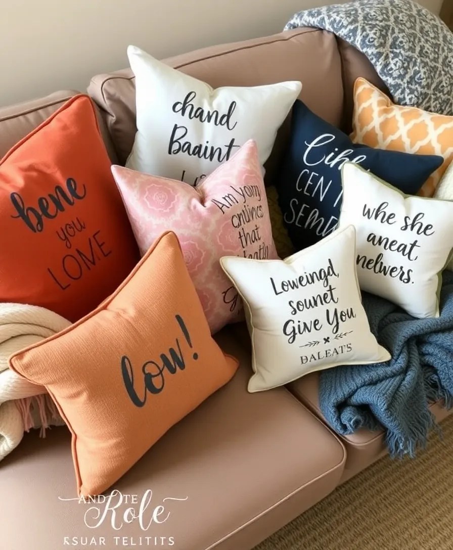 25 Easy DIY Home Decor Projects That Will Impress Your Friends (And Your Wallet!) - 5. Customized Throw Pillows