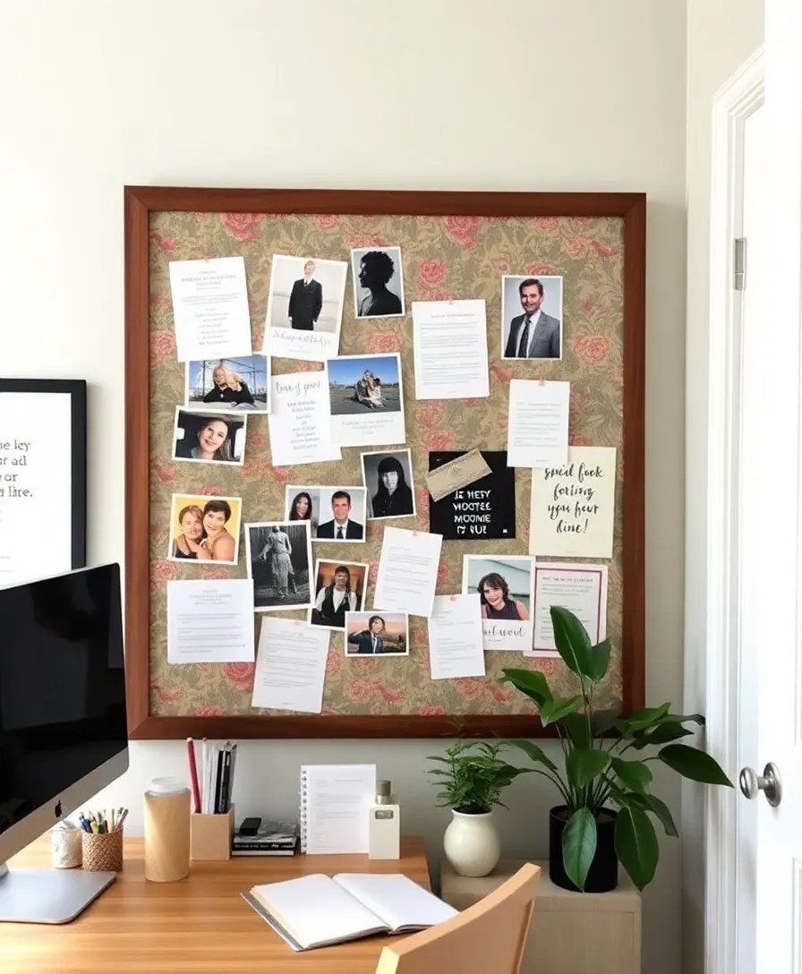 25 Easy DIY Home Decor Projects That Will Impress Your Friends (And Your Wallet!) - 8. Fabric-Covered Bulletin Board